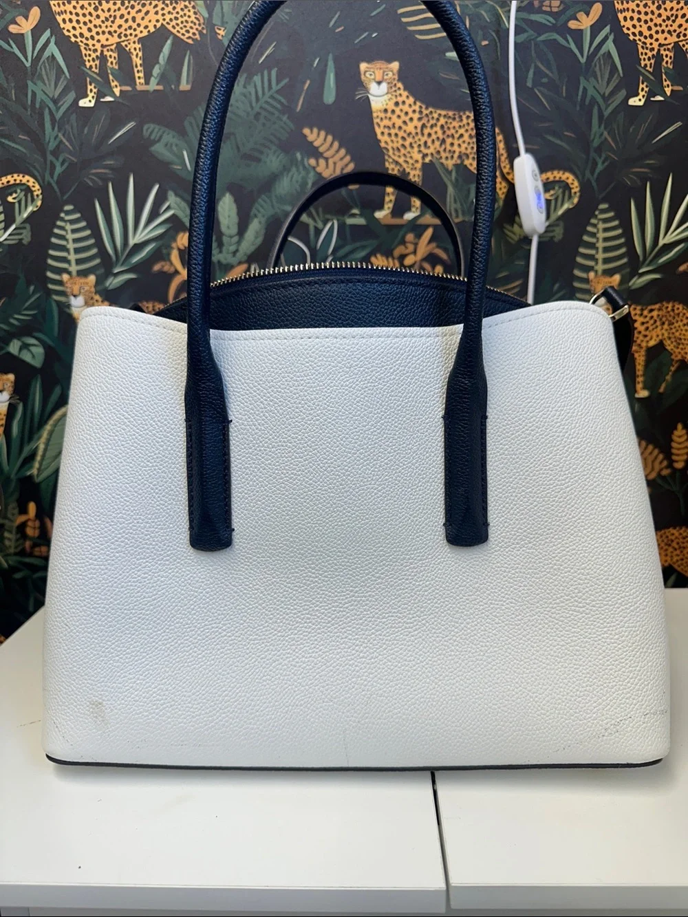 Kate Spade white leather bag with embellishments